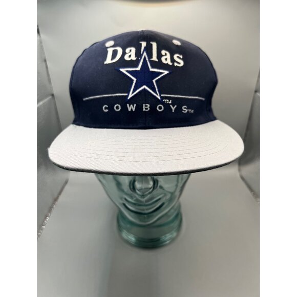 Vintage Dallas Cowboys Team NFL Snapback Hat Navy & White X3 - Picture 1 of 5